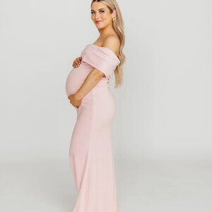 Worth Collective Monroe Maxi Dress in Dusty Pink - Bump Friendly Size Small